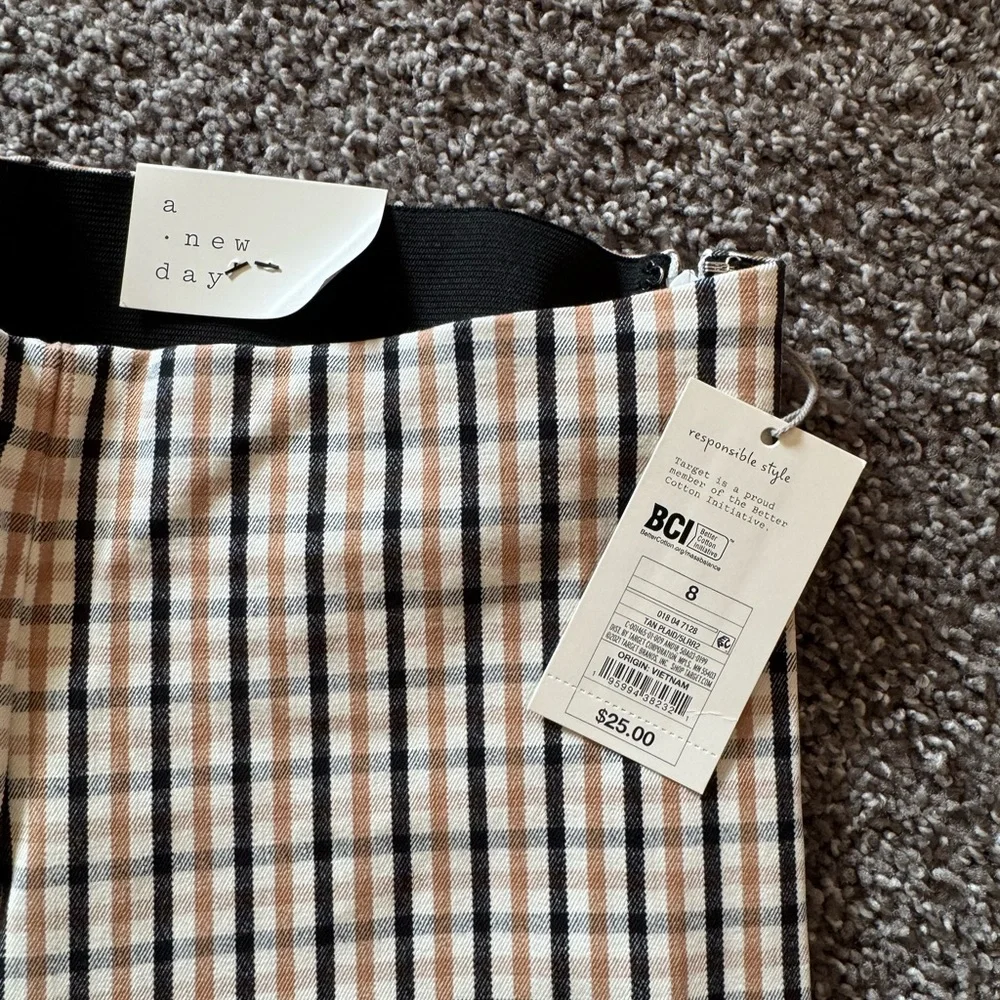 Plaid checkered skinny ankle dress pants - Picture 2 of 3